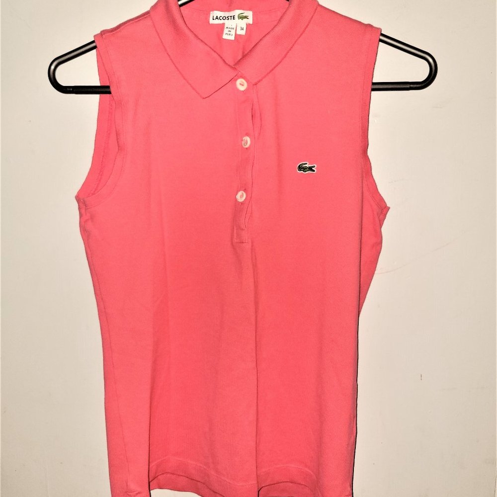 Lacoste - Classic Pink Sleeveless Cotton Top - EU34/XS
